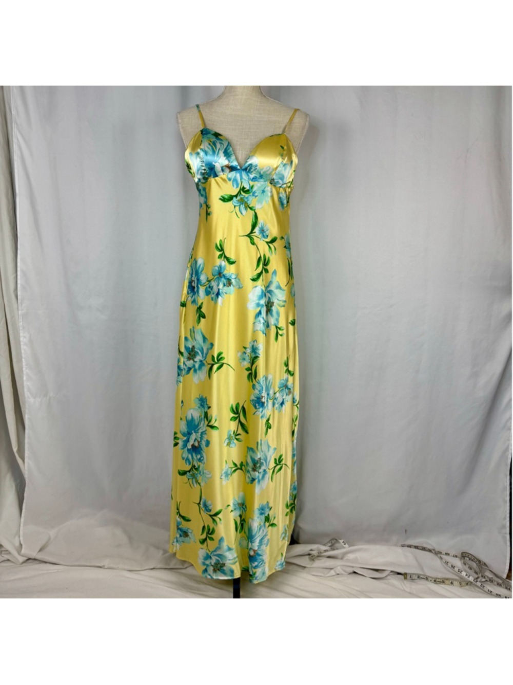 Yellow Floral Maxi Dress Thirty/Thirty Spaghetti Straps